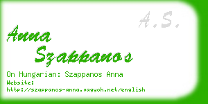 anna szappanos business card